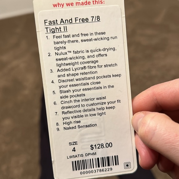 Lululemon Fast and Free 7/8 Tight II deep purple size 4 EUC NULUX - Picture 3 of 7